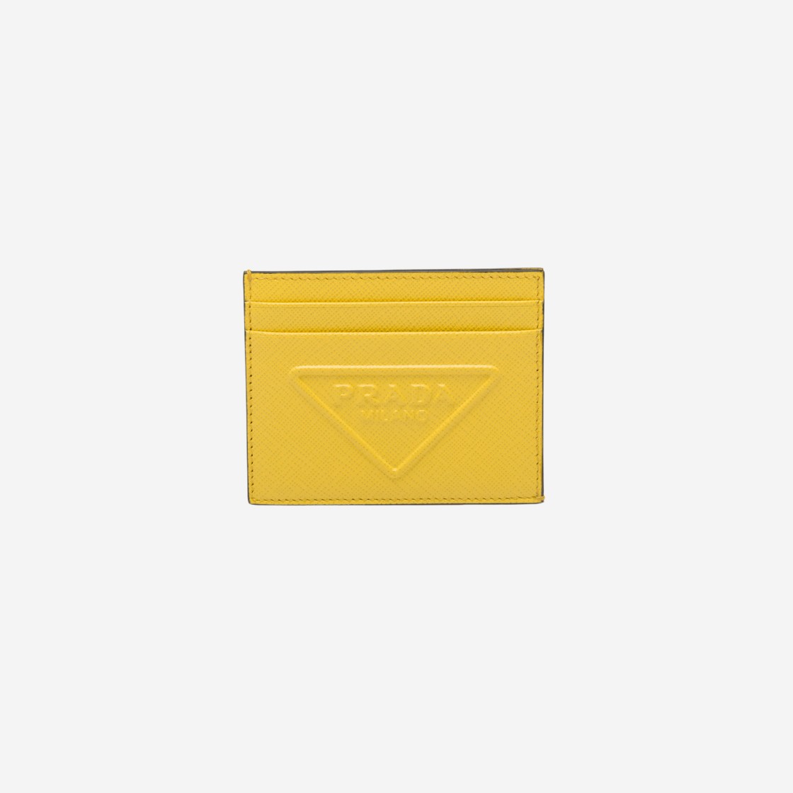 Sunny Yellow Saffiano Leather Badge Holder