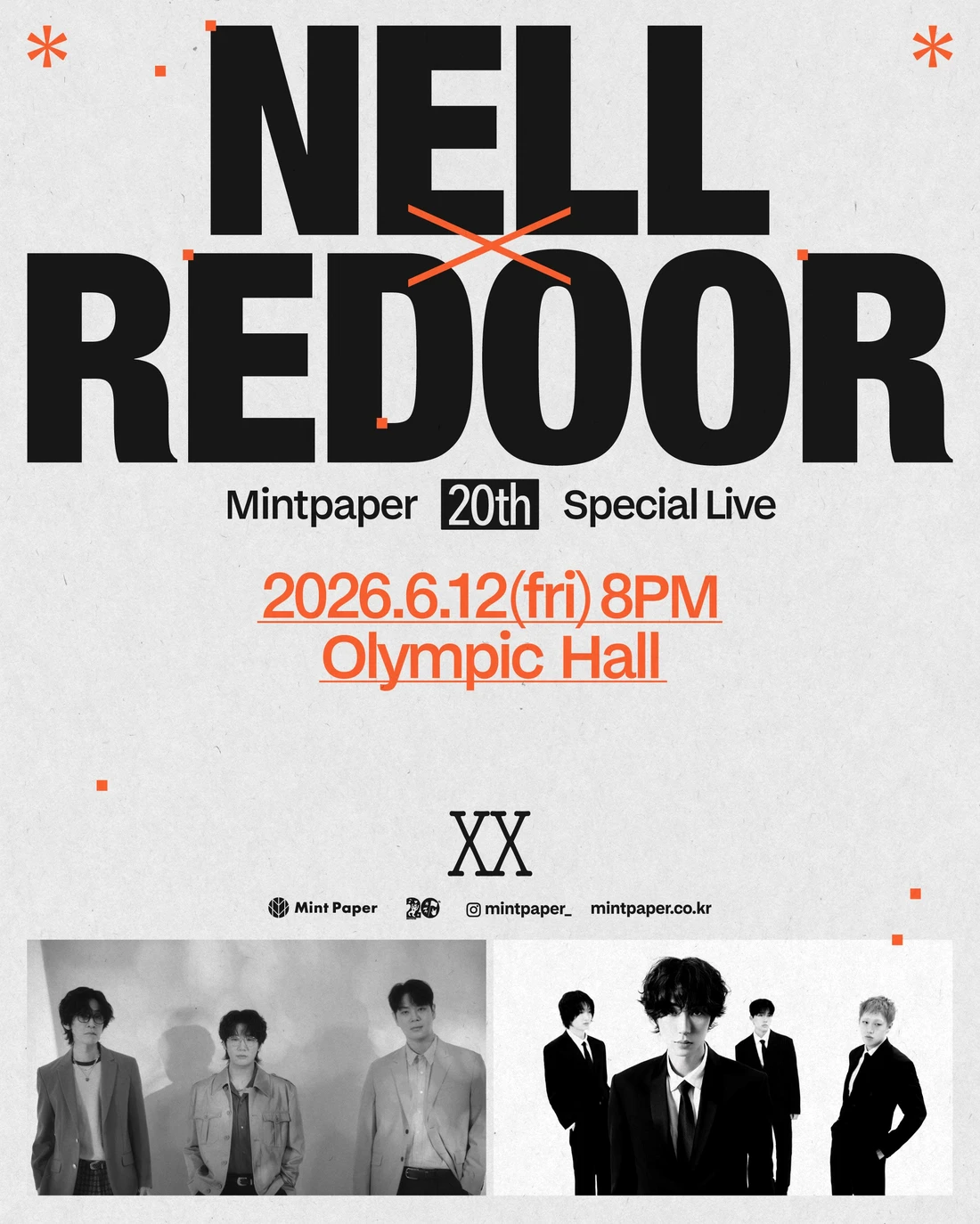 NELL X REDOOR : MINTPAPER 20th SPECIAL LIVE 티켓팅 안내