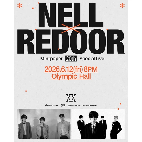 NELL X REDOOR : MINTPAPER 20th SPECIAL LIVE 티켓팅 안내